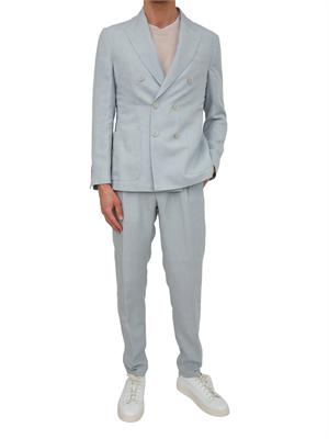 Pantaloni jogger Eleventy uomo in lino celeste in UOMO