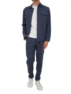 Pantaloni jogger Eleventy uomo in lino blu in UOMO