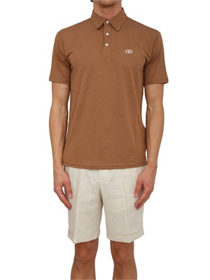 Polo Liu Jo uomo in misto cotone marrone in UOMO