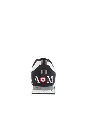 Sneakers bianche Aeronautica Militare in mesh e suede in UOMO