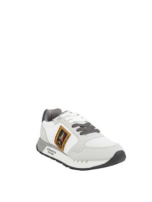 Sneakers bianche Aeronautica Militare in mesh e suede in UOMO