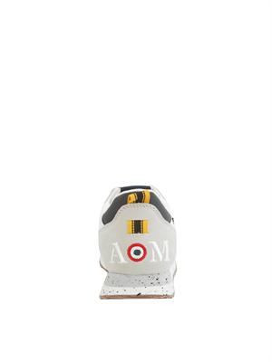 Sneakers bianche Aeronautica Militare in mesh e suede in UOMO