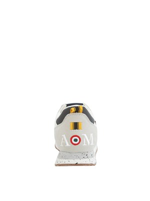 Sneakers bianche Aeronautica Militare in mesh e suede in UOMO