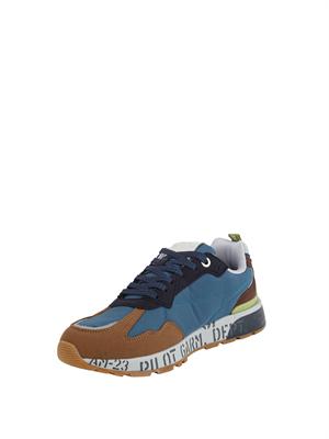 Sneakers blu Aeronautica Militare in ripstop e suede in UOMO