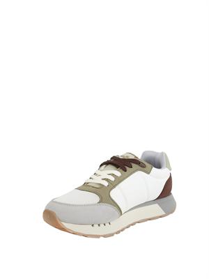 Sneakers avorio Aeronautica Militare in mesh e suede in UOMO