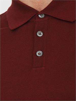 Polo Aiace Galassi in maglia di seta e cotone bordeaux in UOMO