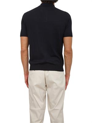 Polo nera Aiace Galassi in maglia di seta e cotone in UOMO