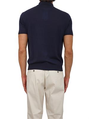 Polo blu Aiace Galassi in maglia di seta e cotone in UOMO