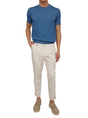 T-shirt Aiace Galassi in maglia di puro cotone azzurro in UOMO