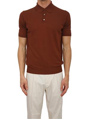 Polo Aiace Galassi in maglia di cotone marrone in UOMO