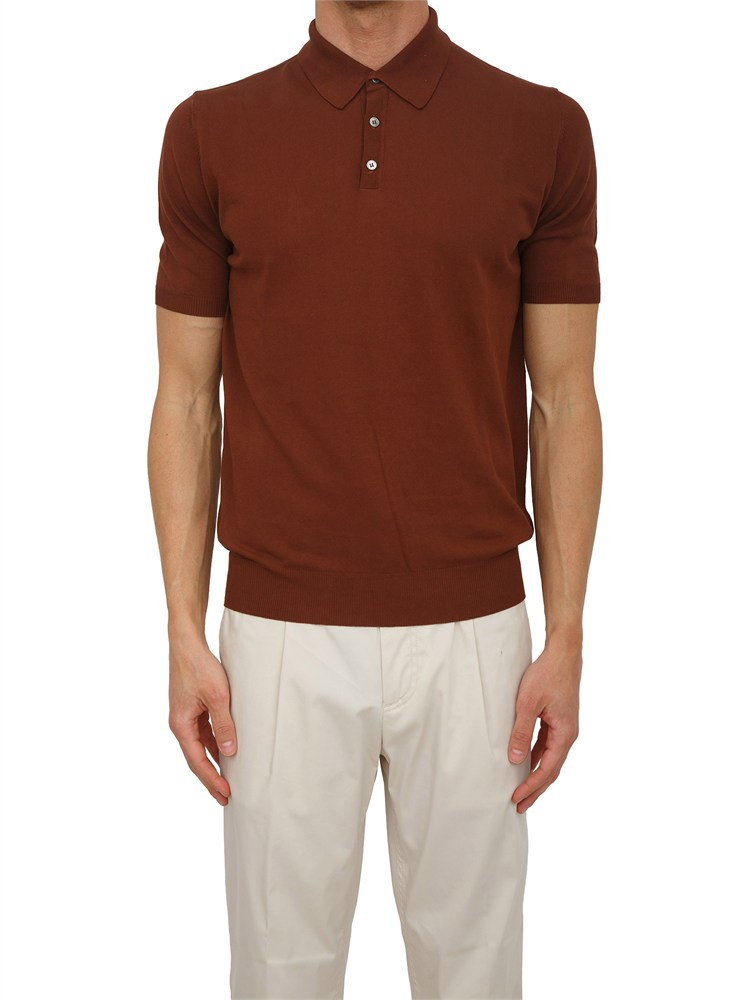 Polo Aiace Galassi in maglia di cotone marrone