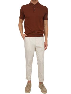 Polo Aiace Galassi in maglia di cotone marrone in UOMO