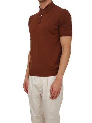 Polo Aiace Galassi in maglia di cotone marrone in UOMO