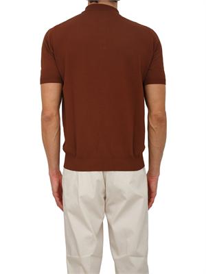 Polo Aiace Galassi in maglia di cotone marrone in UOMO