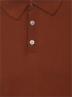 Polo Aiace Galassi in maglia di cotone marrone in UOMO