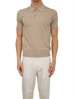 Polo Aiace Galassi in maglia di cotone beige in UOMO
