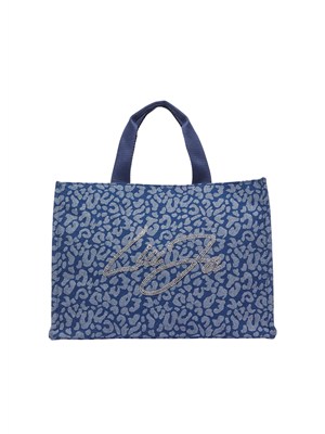 Borsa tote grande Liu Jo donna in demin animalier in tono in DONNA