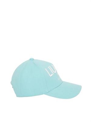 Cappello Liu Jo donna in canvas celeste con logo in DONNA