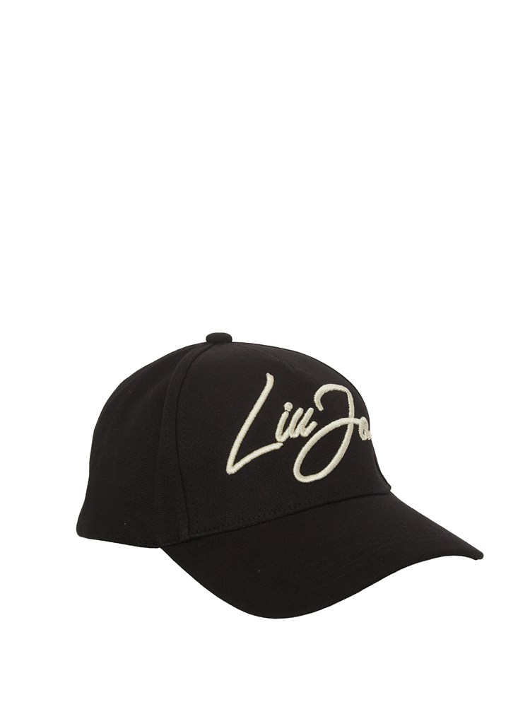 Cappello nero Liu Jo in canvas con logo