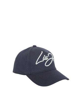 Cappello blu Liu Jo in canvas con logo in DONNA