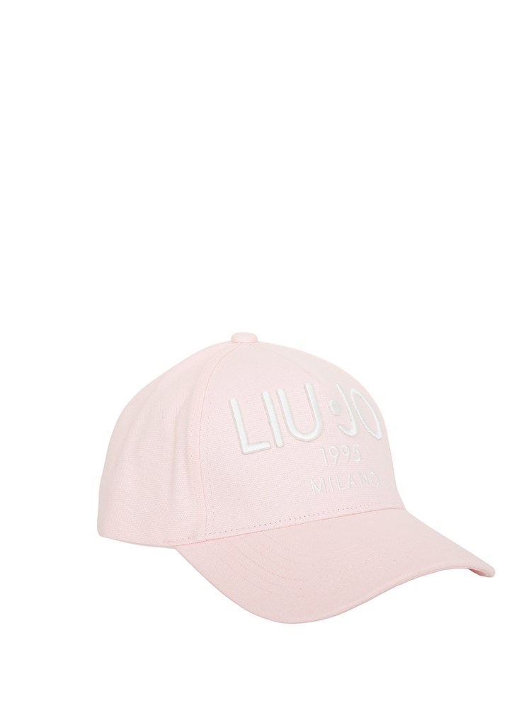 Cappello Liu Jo donna in canvas rosa con logo