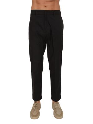 Pantaloni Paolo Pecora in misto cotone nero in UOMO