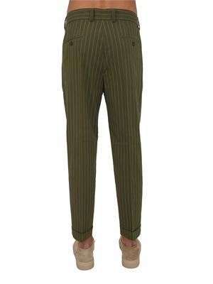 Pantaloni Paolo Pecora in cotone verde gessato in UOMO