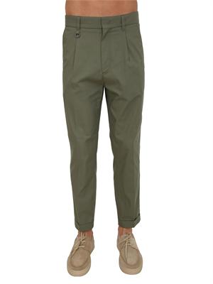 Pantaloni Paolo Pecora in cotone verde in UOMO