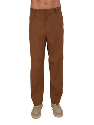 Pantaloni Paolo Pecora in lino e viscosa marroni in UOMO