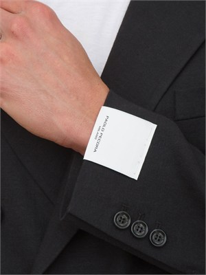Giacca doppiopetto Paolo Pecora in lino e cotone nero in UOMO
