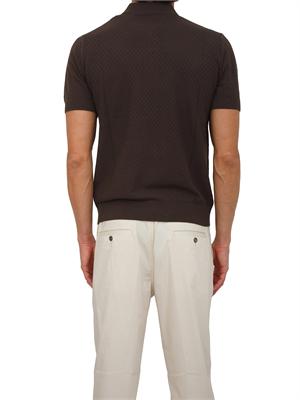 Polo marrone Paolo Pecora in maglia lavorata punto rombo in UOMO