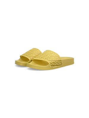 Ciabatte Liu Jo donna giallo lime con maxi fascia logo all over in DONNA