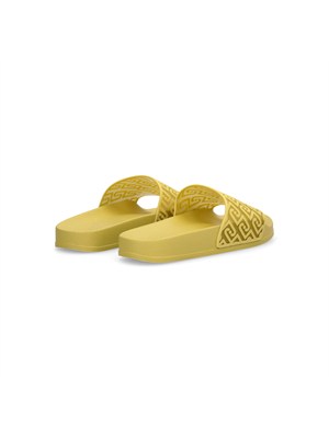 Ciabatte Liu Jo donna giallo lime con maxi fascia logo all over in DONNA