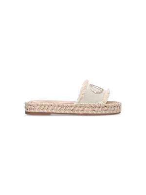 Ciabatte Liu Jo donna in denim jacquard logo con logo a contrasto in DONNA