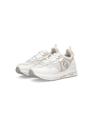 Sneakers Liu Jo donna in pelle bianca con inserti paillettes e suede in DONNA