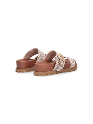 Sandali Liu Jo donna in tessuto avorio logo jacquard all over in DONNA