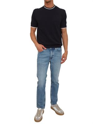 Maglia blu Paolo Pecora in cotone in UOMO