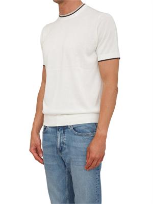 T-shirt maglia bianca Paolo Pecora cotone e seta in UOMO