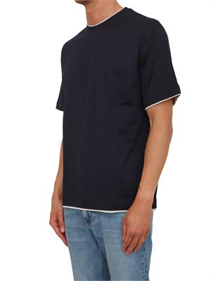 T-shirt Paolo Pecora in cotone blu in UOMO