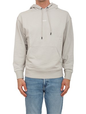 Felpa BOSS uomo in cotone beige in UOMO