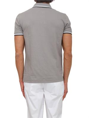 Polo Boss uomo in cotone elasticizzato grigio con profili in UOMO