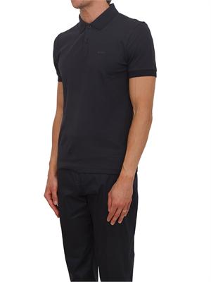 Polo blu Boss uomo in pregiato cotone in UOMO