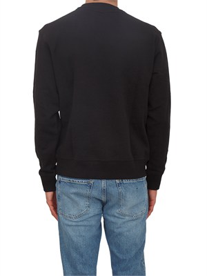 Felpa nera Boss uomo in cotone in UOMO