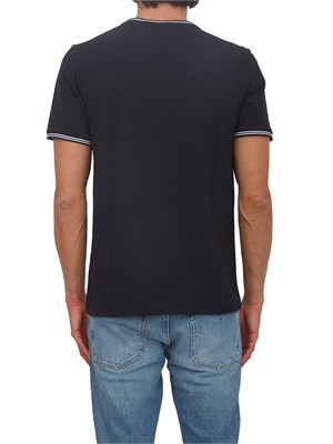 T-shirt BOSS uomo in cotone elasticizzato blu in UOMO