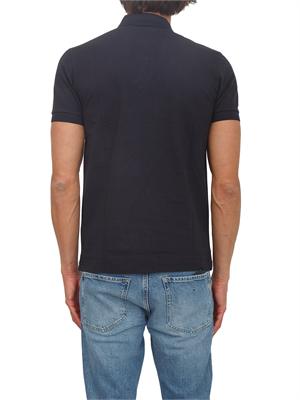 Polo Boss uomo in cotone elasticizzato blu con profili in UOMO