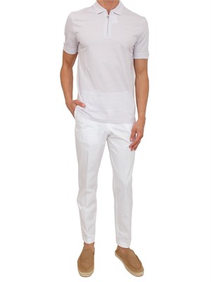 Polo BOSS uomo in cotone mercerizzato lilla in UOMO