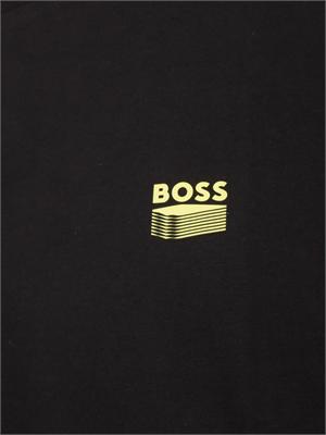 T-shirt BOSS Uomo nera con stampa grafica dietro in UOMO