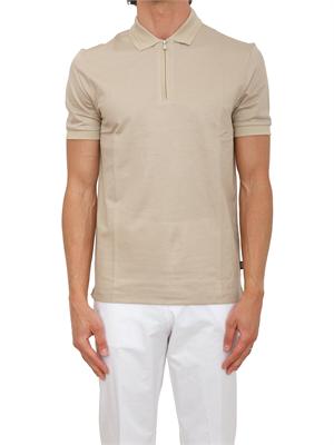 Polo BOSS uomo in cotone mercerizzato beige in UOMO