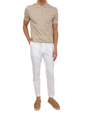 Polo BOSS uomo in cotone mercerizzato beige in UOMO