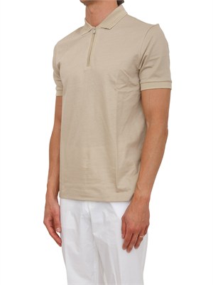 Polo BOSS uomo in cotone mercerizzato beige in UOMO